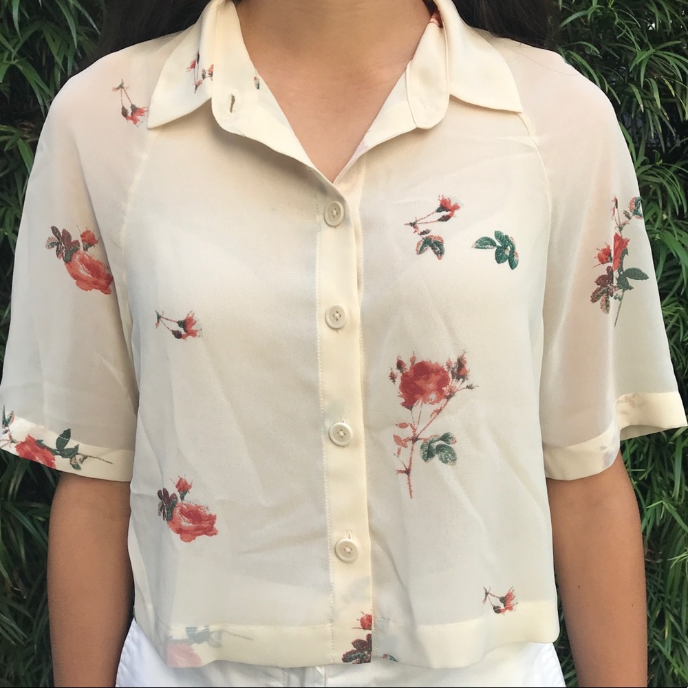Aritzia WILFRED Floral Henrietta Blouse
